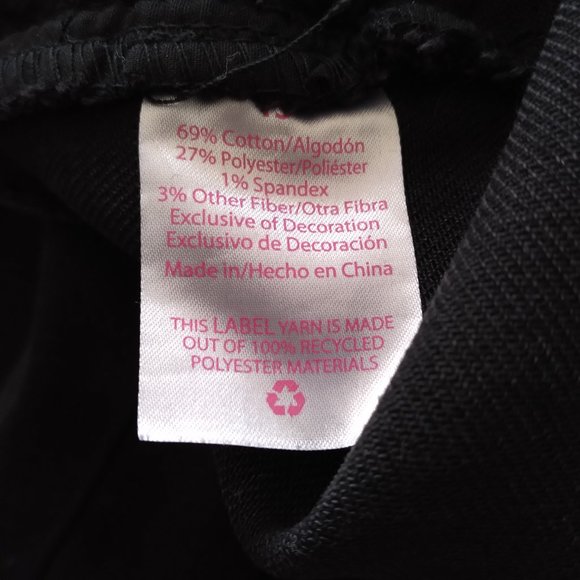 New Juniors 13 Black Jeans  Super High Rise Destructed Embroidered Stars - Picture 14 of 14